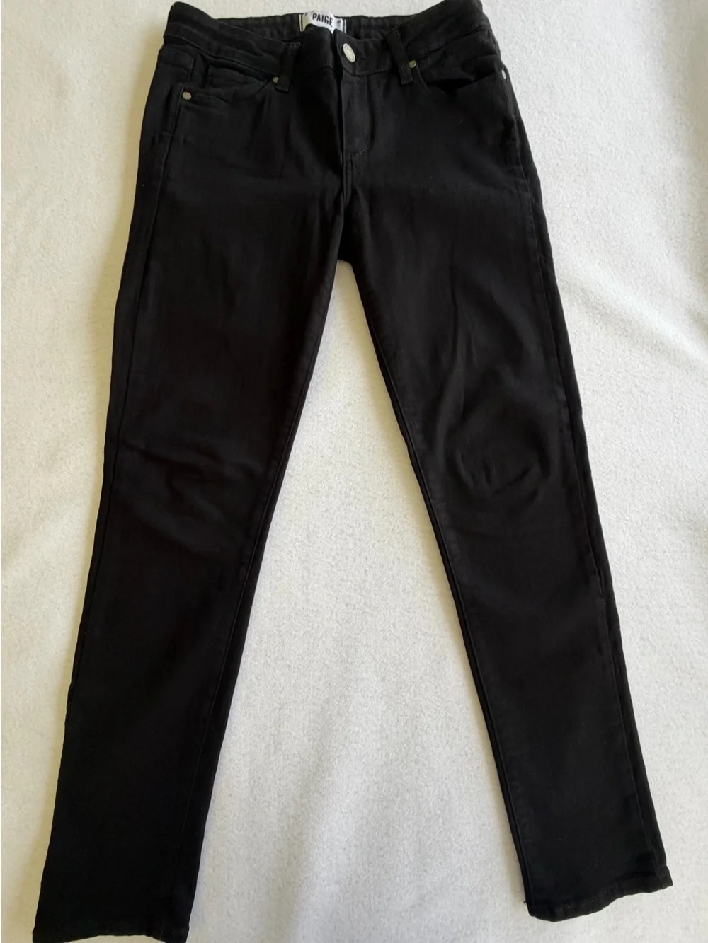 PAIGE Black Peg Skinny Jeans - Sleek High-Rise Look Size 29